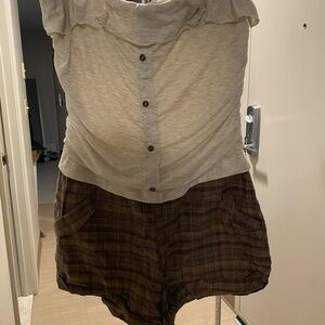 Rewind Cream Button-Front Top Romper